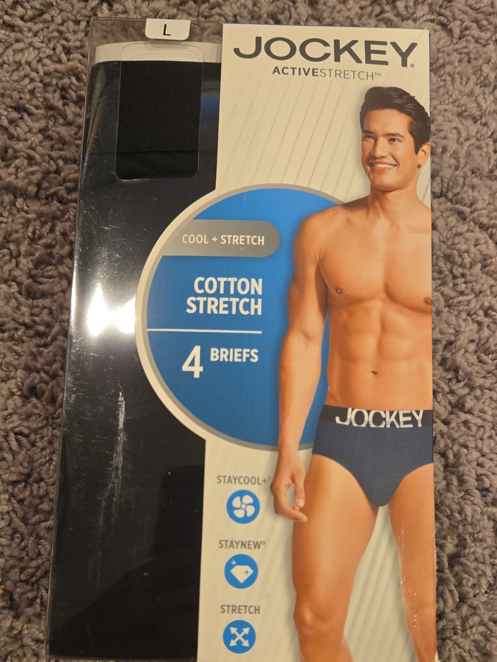 Jockey Men's Cotton Stretch 4-Pack Briefs - Black & Navy